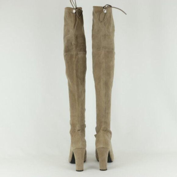 Stuart Weitzman Highland Women's Size 6.5 Taupe Over The Knee Heeled Boots - Picture 5 of 11
